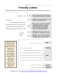 letter parts worksheet