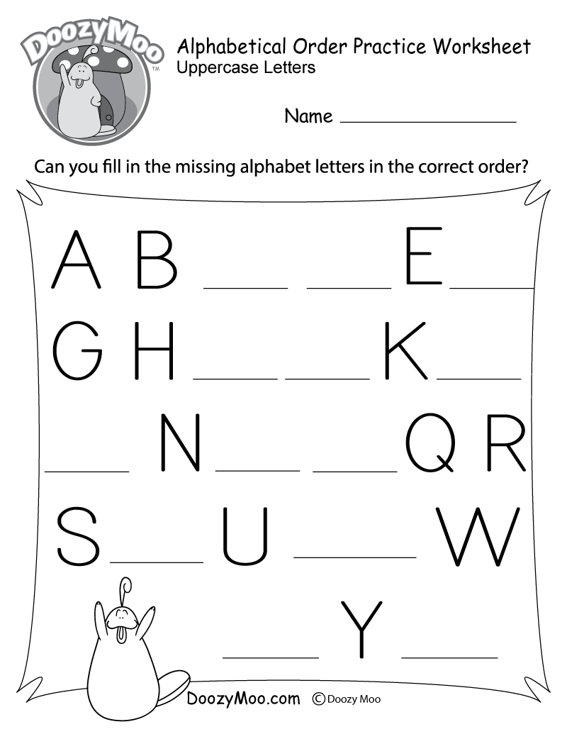 Missing Letter Worksheets (Free Printables) - Doozy Moo