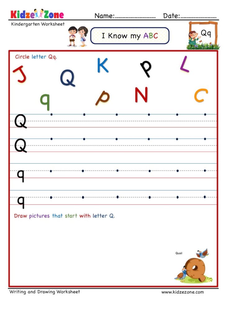 letter q handwriting worksheet