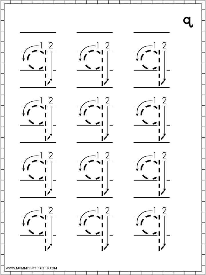 letter q tracing worksheet