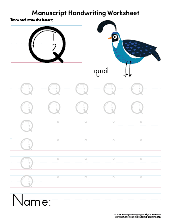Writing and Tracing Letter Q  