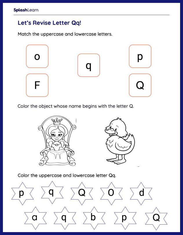 Letter Q Worksheets for Kindergarteners Online - SplashLearn