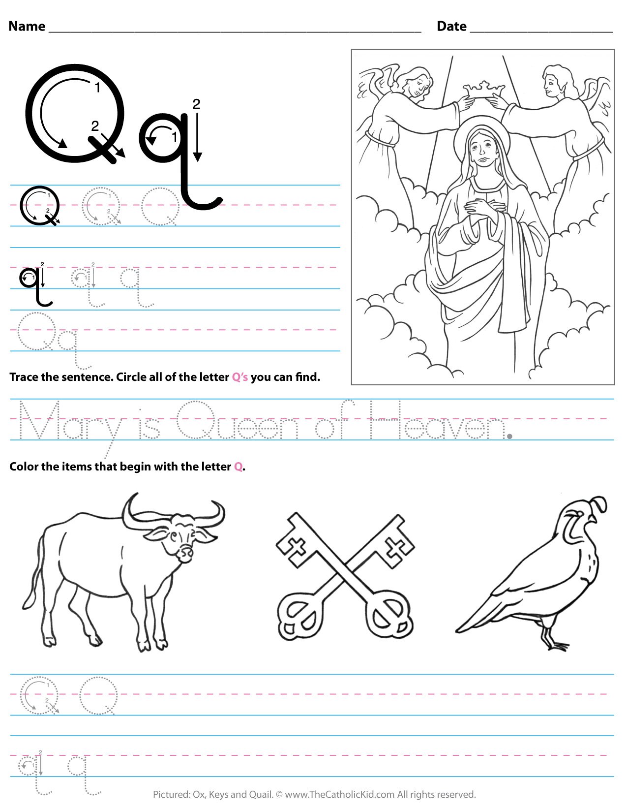 letter q worksheet for pre k