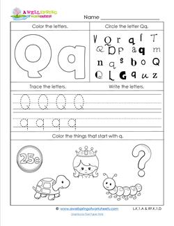 ABC Worksheets - Letter Q - Alphabet Worksheets | A Wellspring