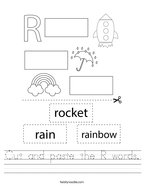 letter r worksheet cutting