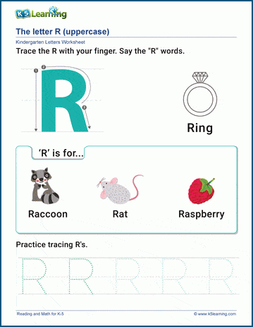 letter r worksheet for kindergarten