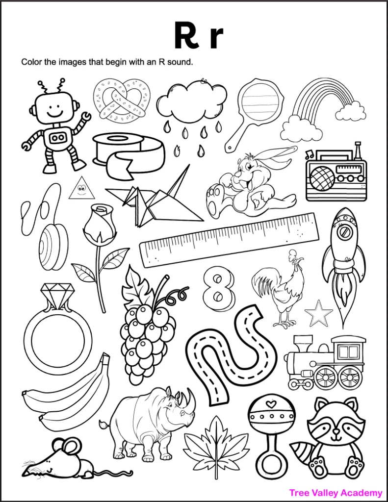 letter r worksheet for kindergarten
