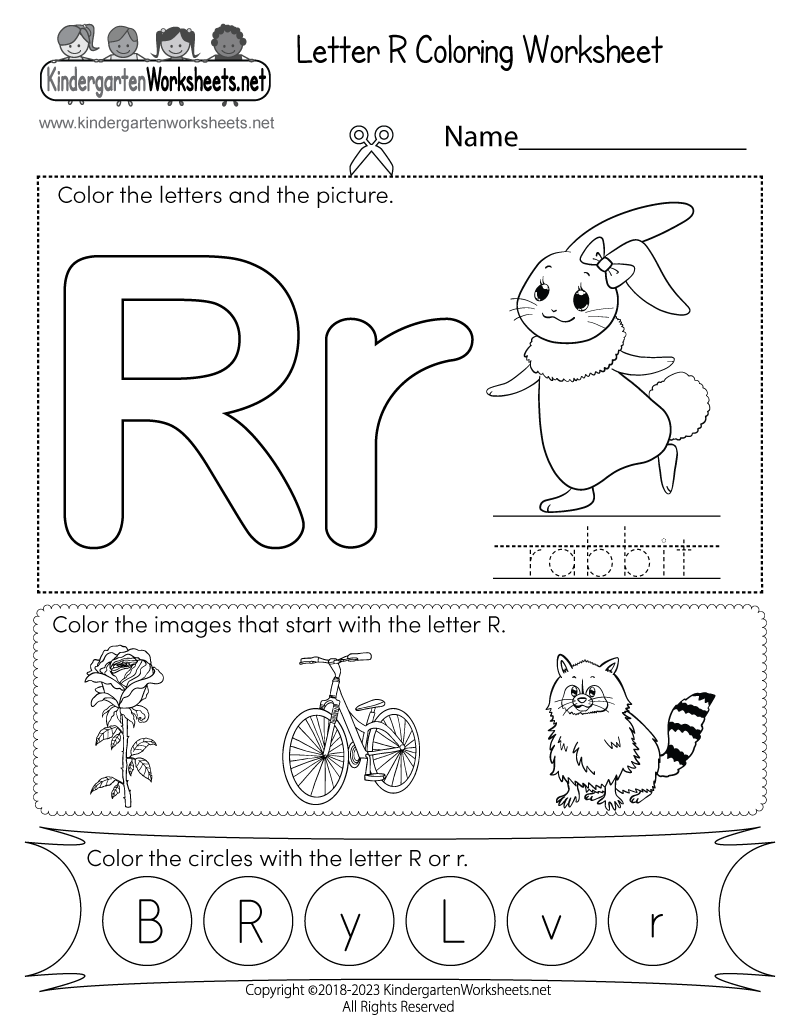 letter r worksheet kindergarten