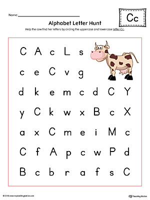 letter recognition worksheet letter c