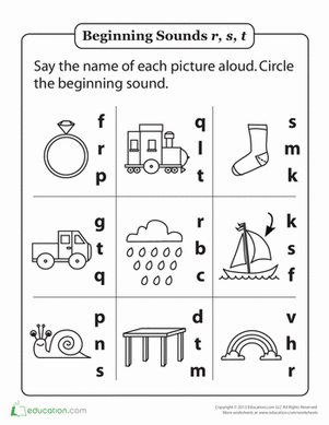 Review Beginning Sounds R, S and T | Interactive Worksheet ...