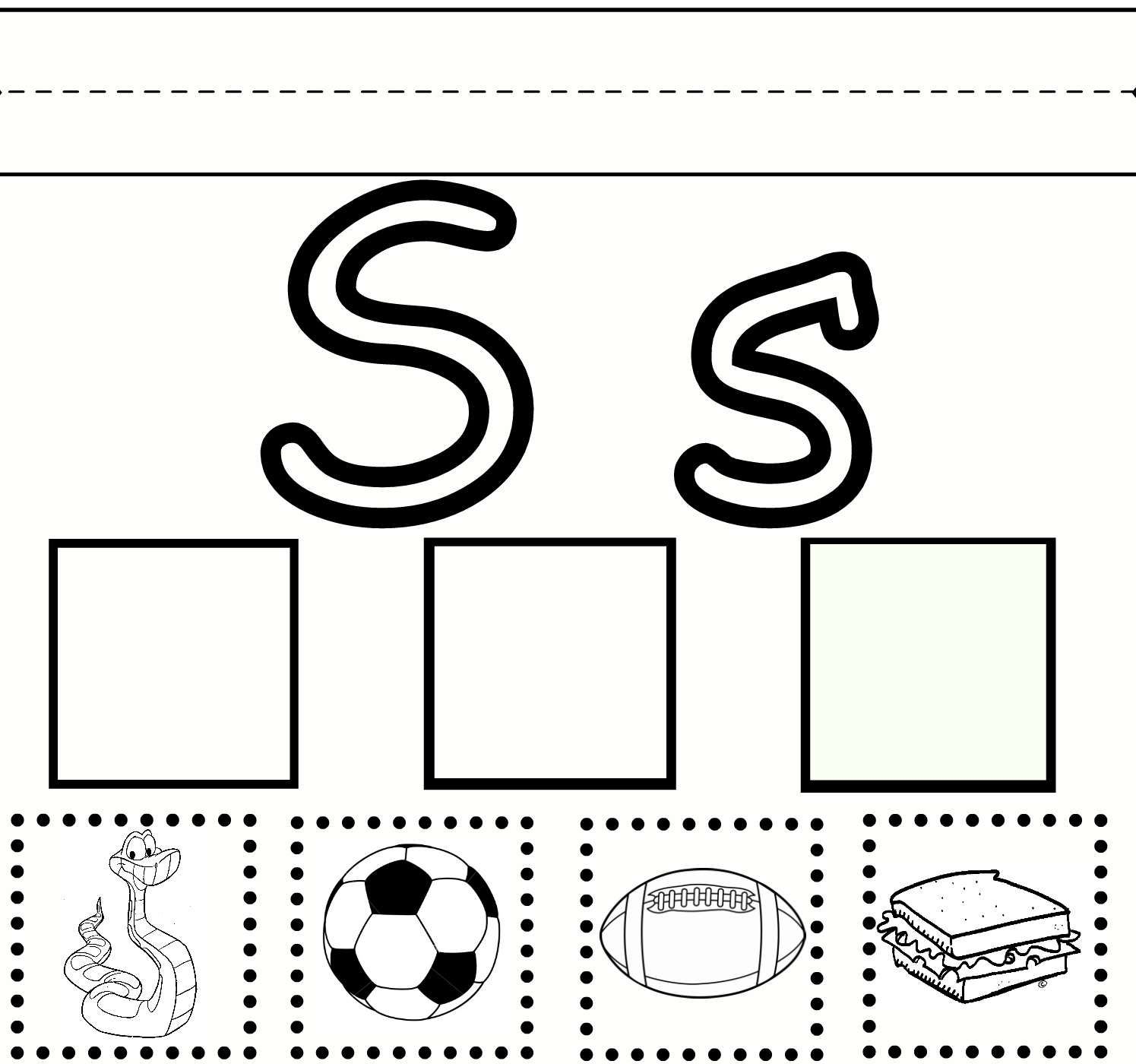Preschool Learning ~ Letter S Practice {free printable worksheet ...