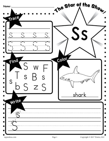 letter s preschool worksheet
