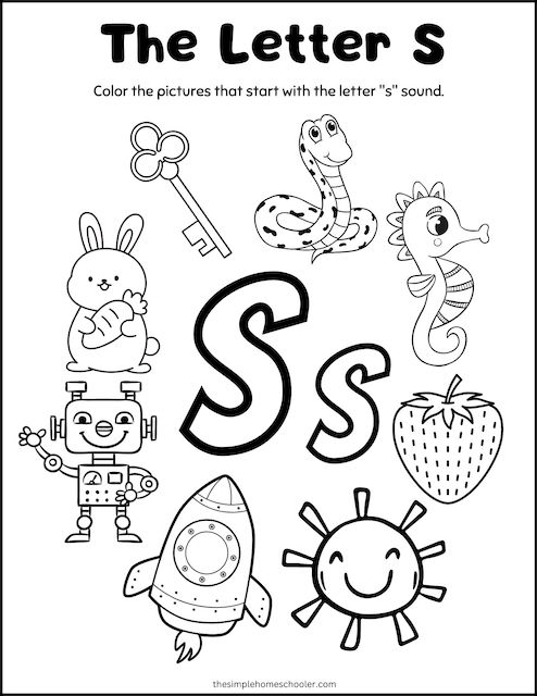 letter s worksheet for preschool
