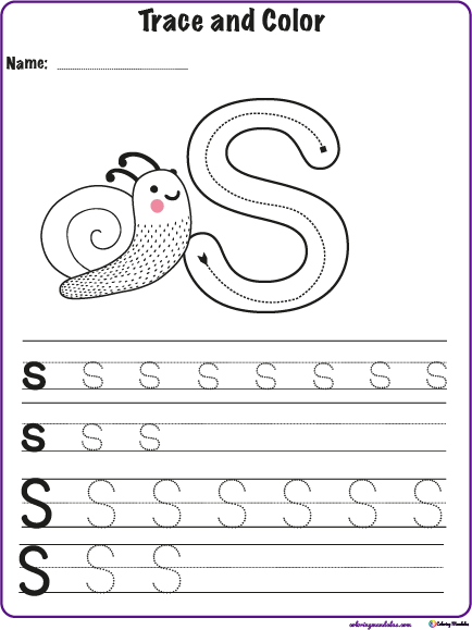 Alphabet: Letter S - Worksheets for Kids