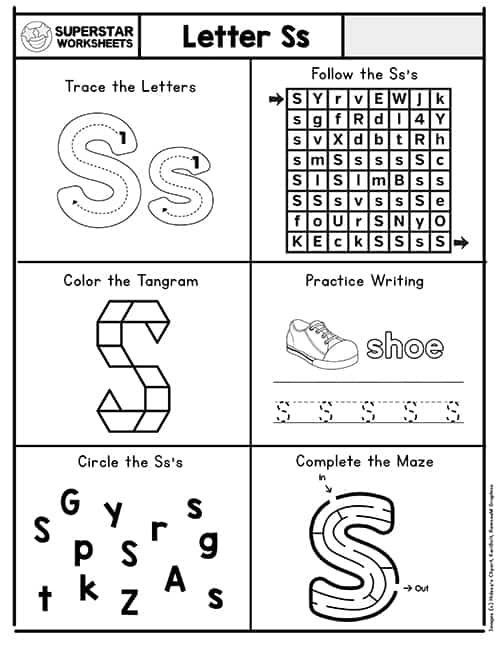 letter s worksheet for toddlers