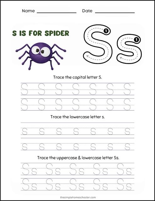 letter s worksheet for toddlers