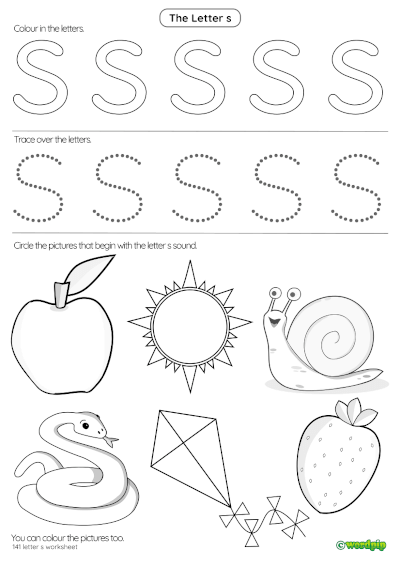 Letter s Worksheets