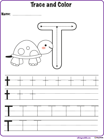 Alphabet: Letter T - Worksheets for Kids