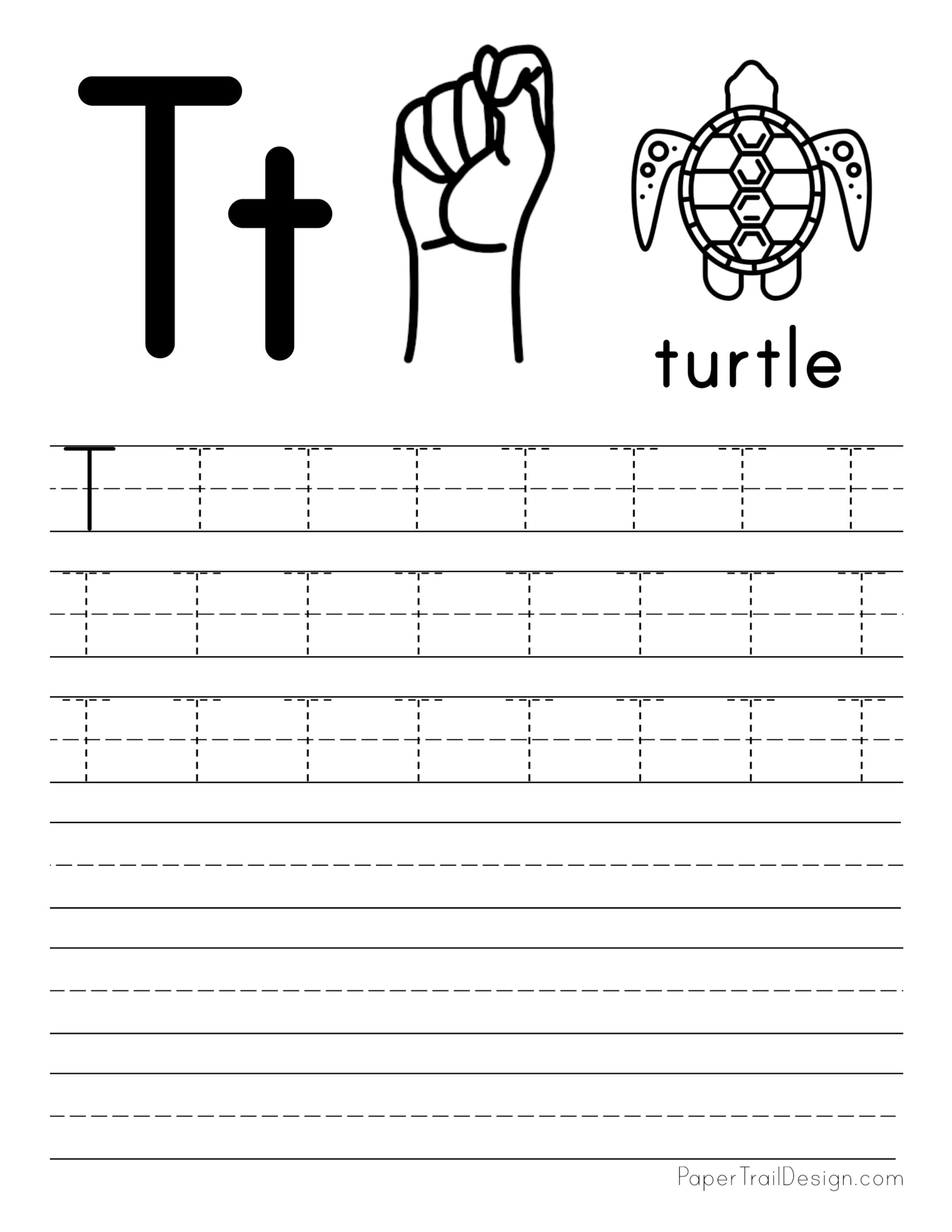 letter t tracing worksheet for preschoolers