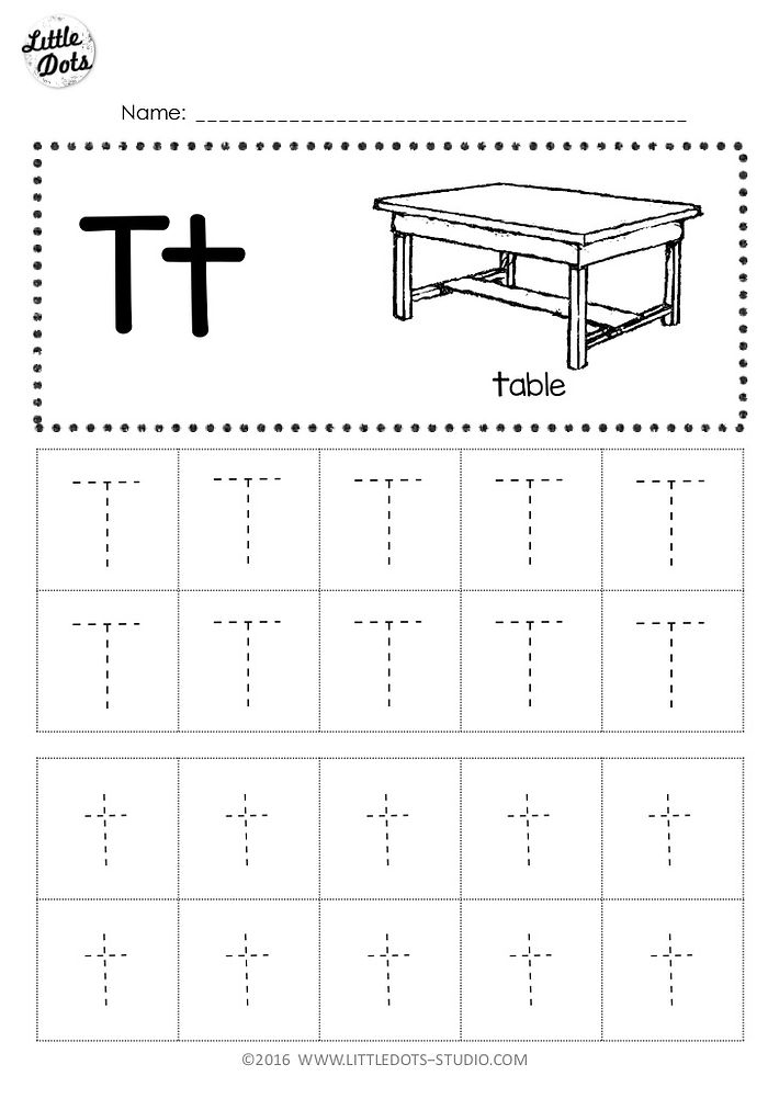 Free Letter T Tracing Worksheets