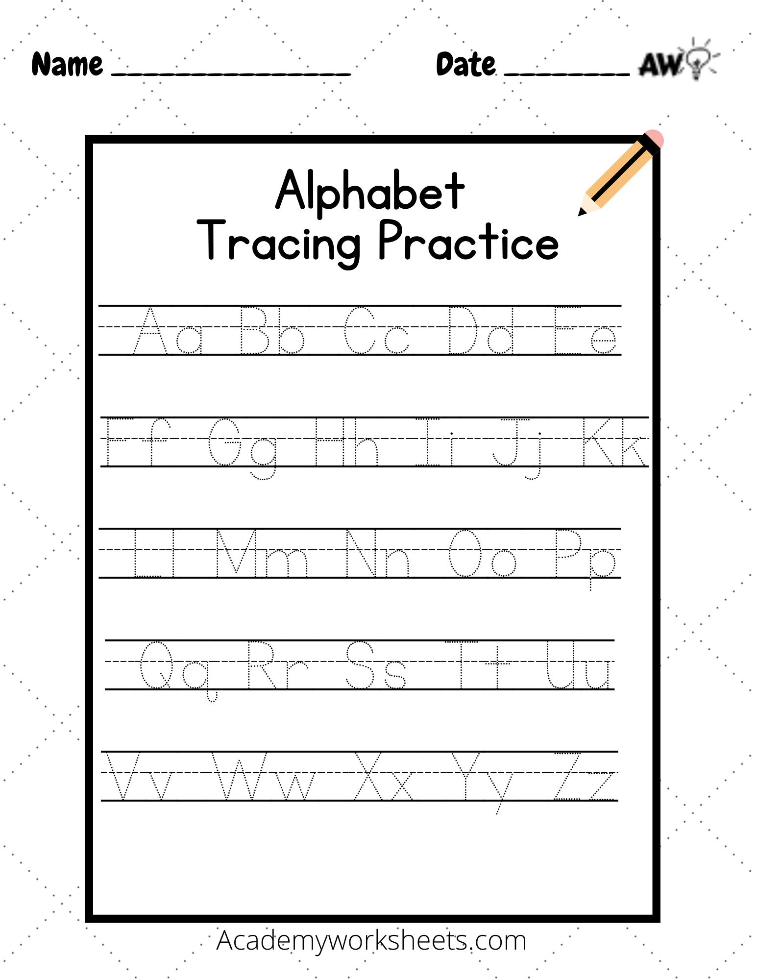 letter trace worksheet