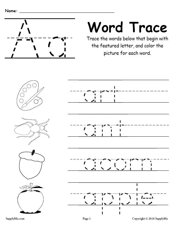 Alphabet Tracing Worksheets | Letters in Lowercase 