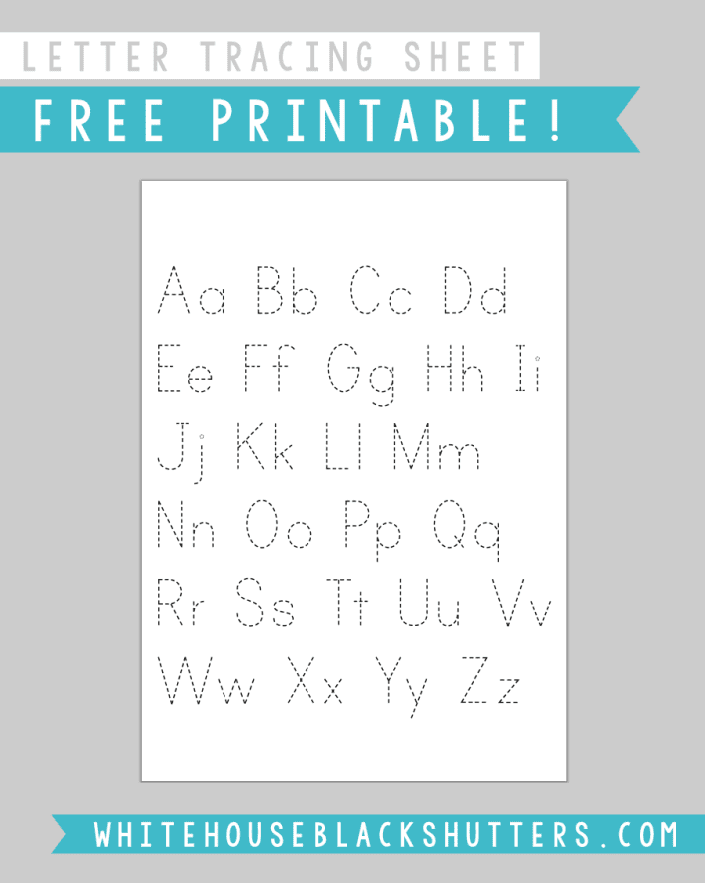Letter Tracing Sheet Printable - white house black shutters