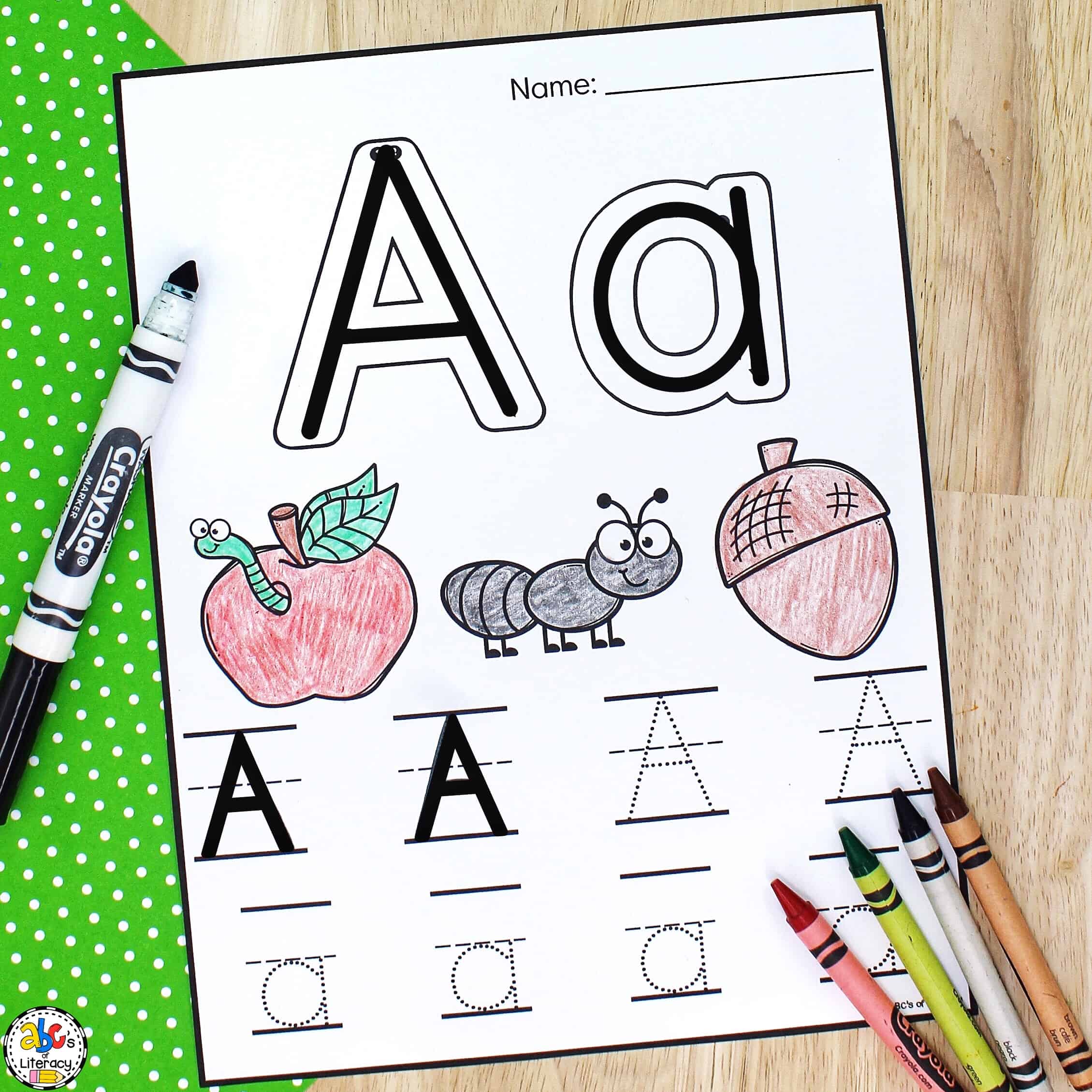 letter tracing worksheet for 4 year olds