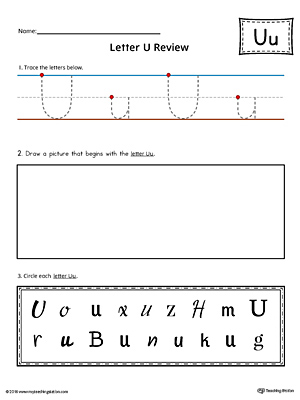 Letter U Practice Worksheet | MyTeachingStation.com