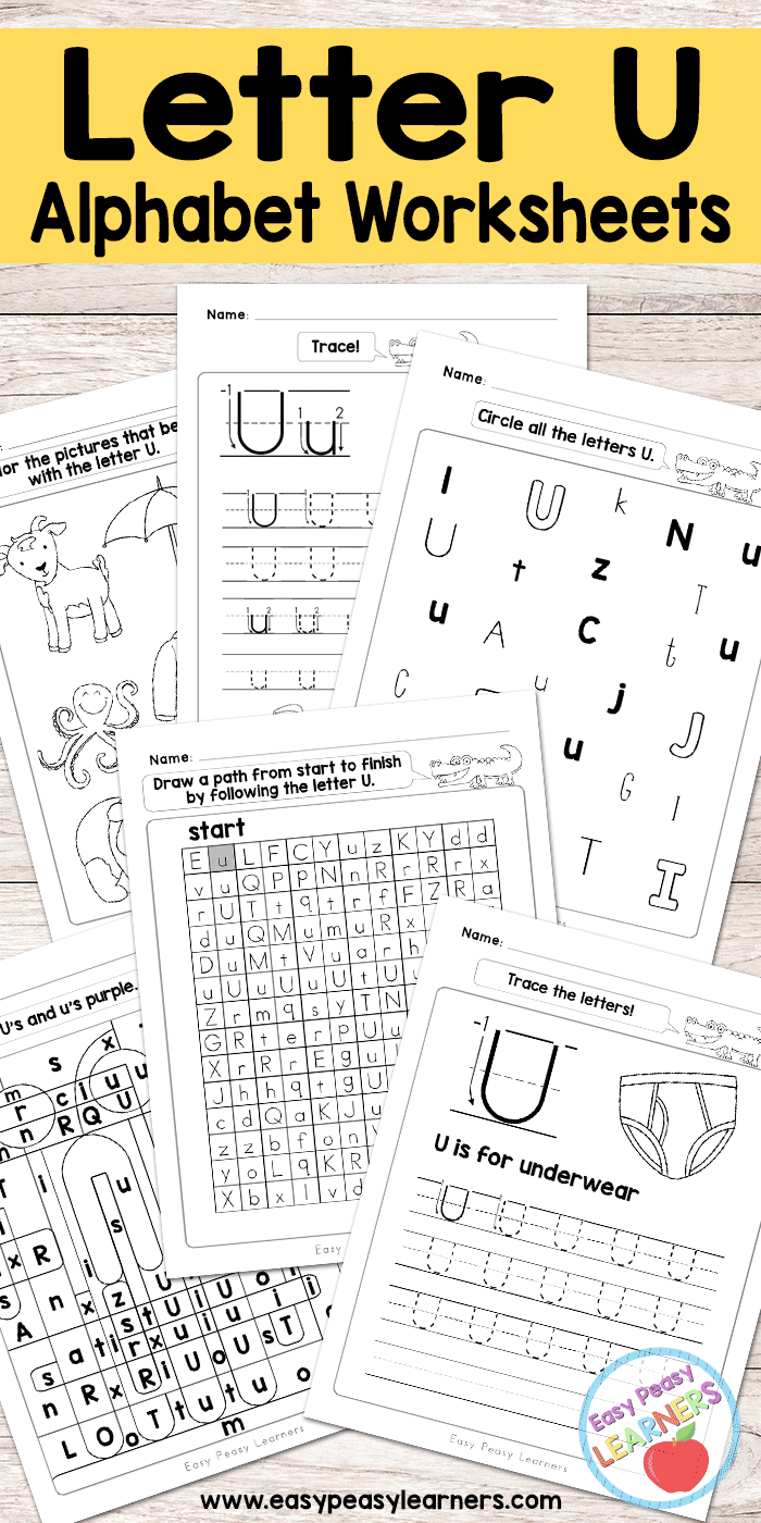 Letter U Worksheets - Alphabet Series - Easy Peasy Learners