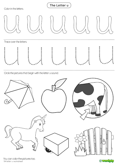 Letter u Worksheet 1