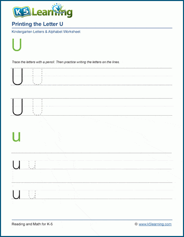 Printing the Letter U u | Worsheets library