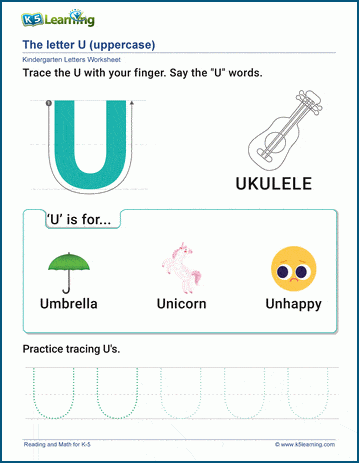 letter u worksheet for preschool