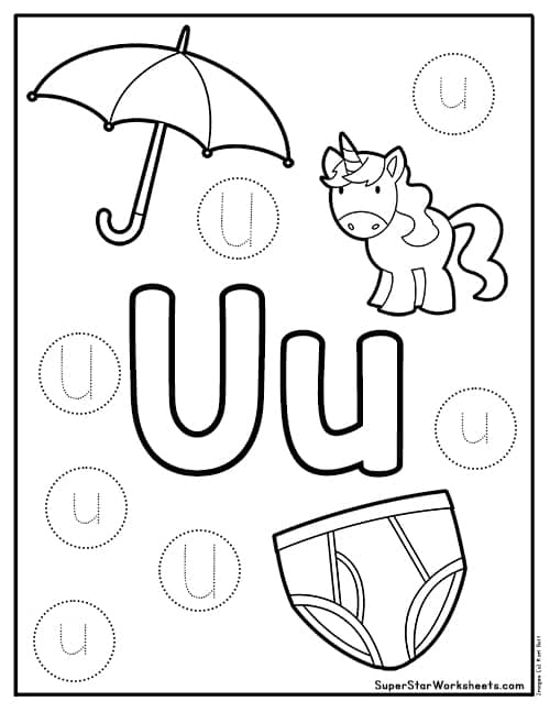 letter u worksheet for preschool