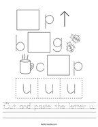 letter u worksheet for preschoolers