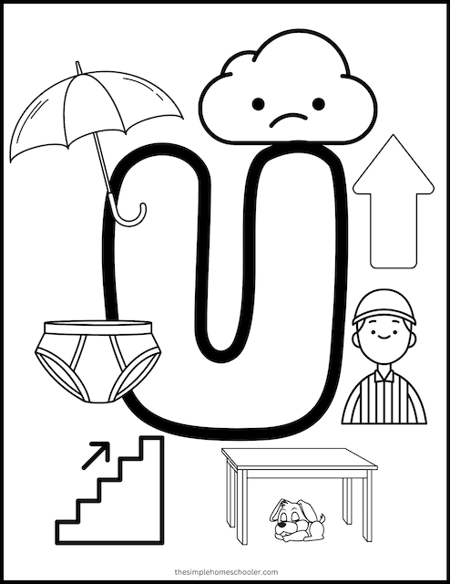 letter u worksheet for preschoolers