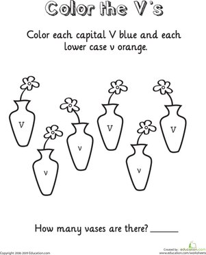 Learning the Letter V | Worksheet 