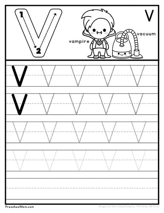 Letter V Preschool Printables - Preschool Mom
