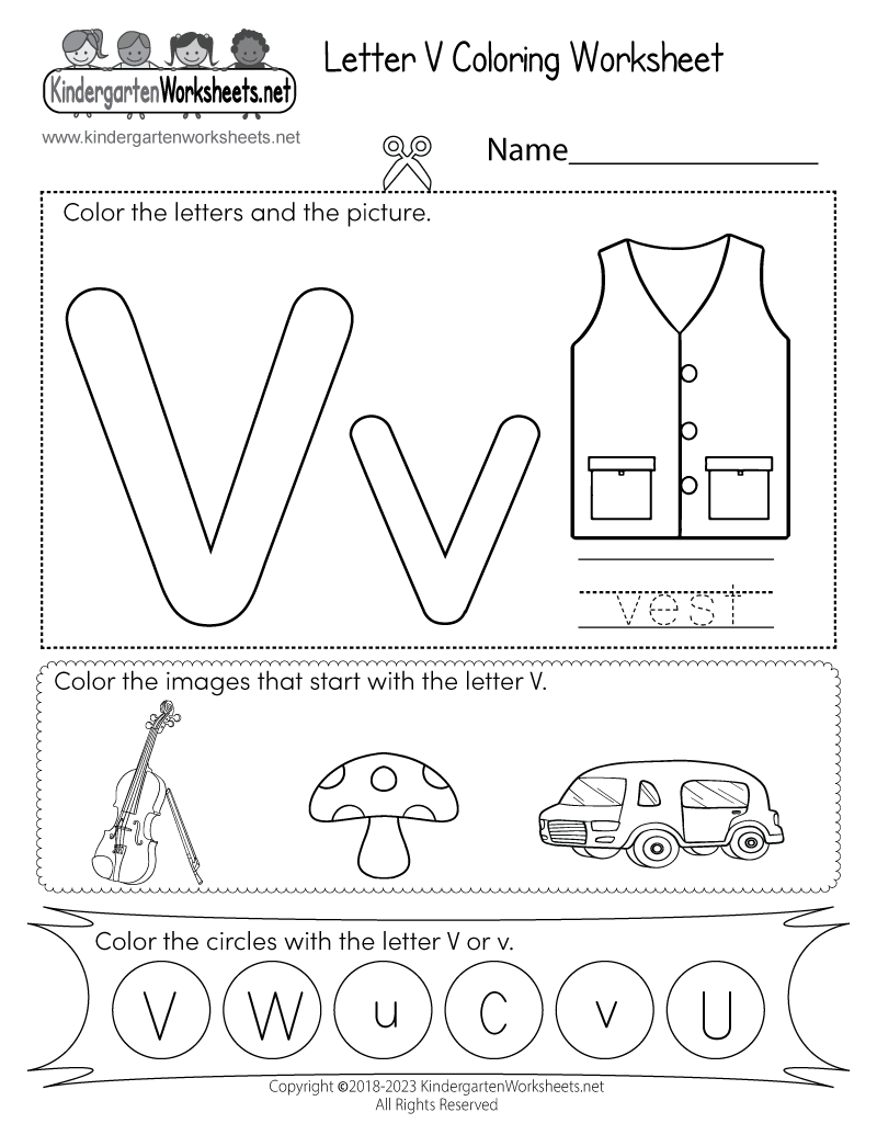 Letter V Coloring Worksheet - Free Printable, Digital, &  PDF