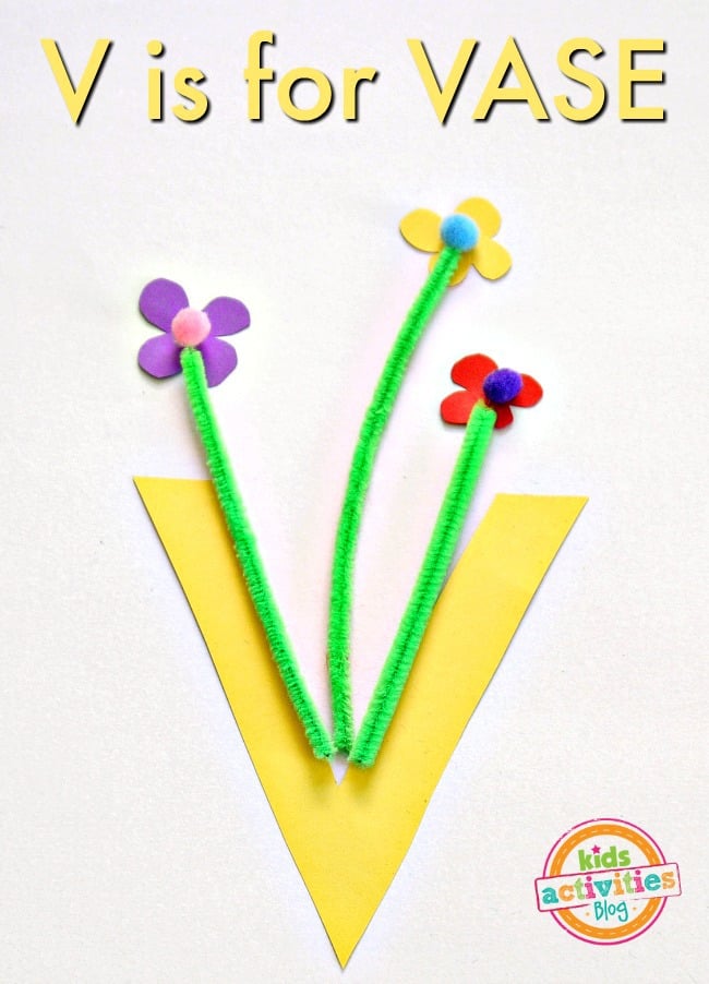 Letter V Craft - V is for Vase Kindergarten Letter Craft
