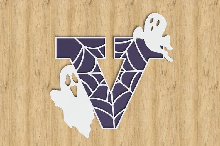 Halloween Alphabet Laser Cut File - Spooky Letter V