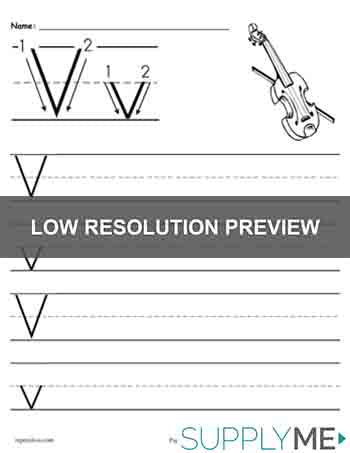 letter v handwriting sheets