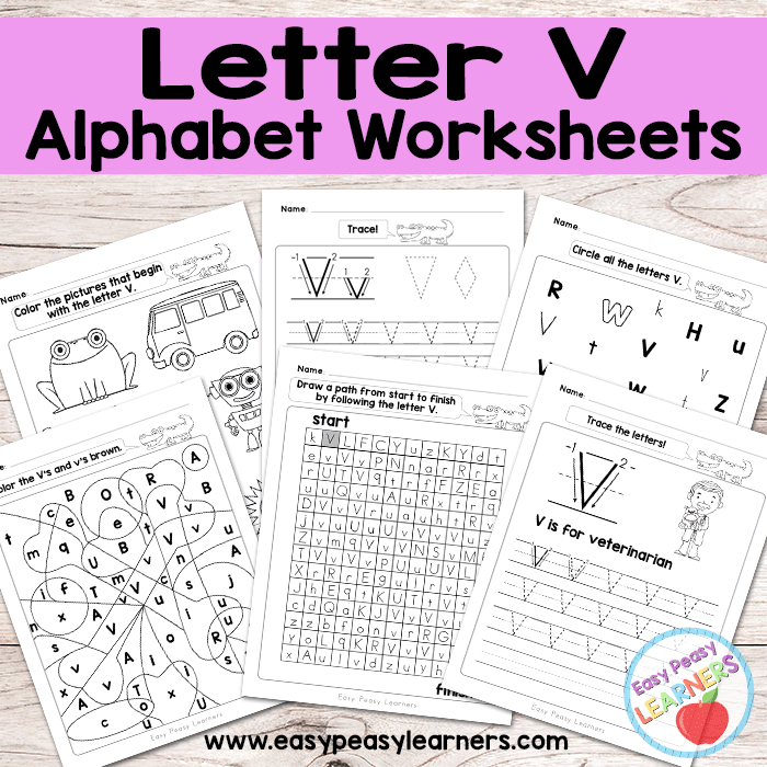Letter V Worksheets - Alphabet Series - Easy Peasy Learners