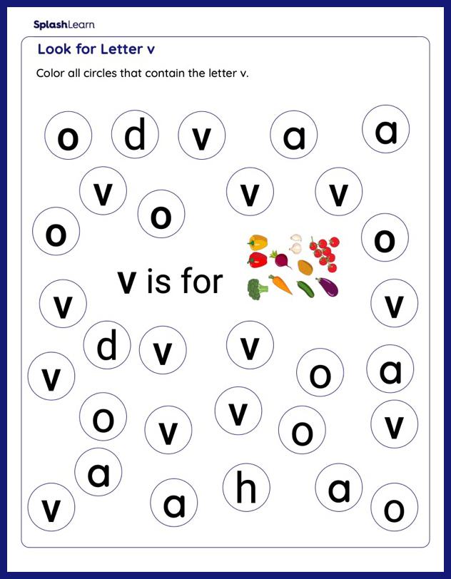 letter v preschool worksheet