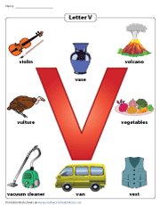 letter v preschool worksheet