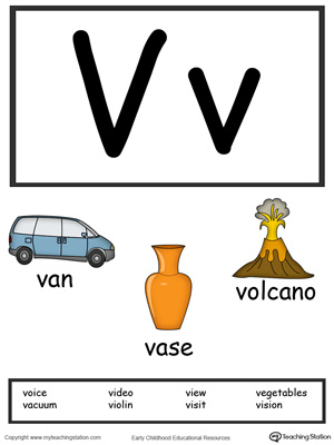 letter v words for preschool