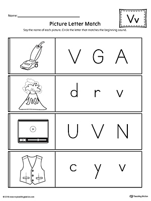 letter v worksheet for kindergarten