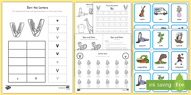 letter v worksheet for preschoolers