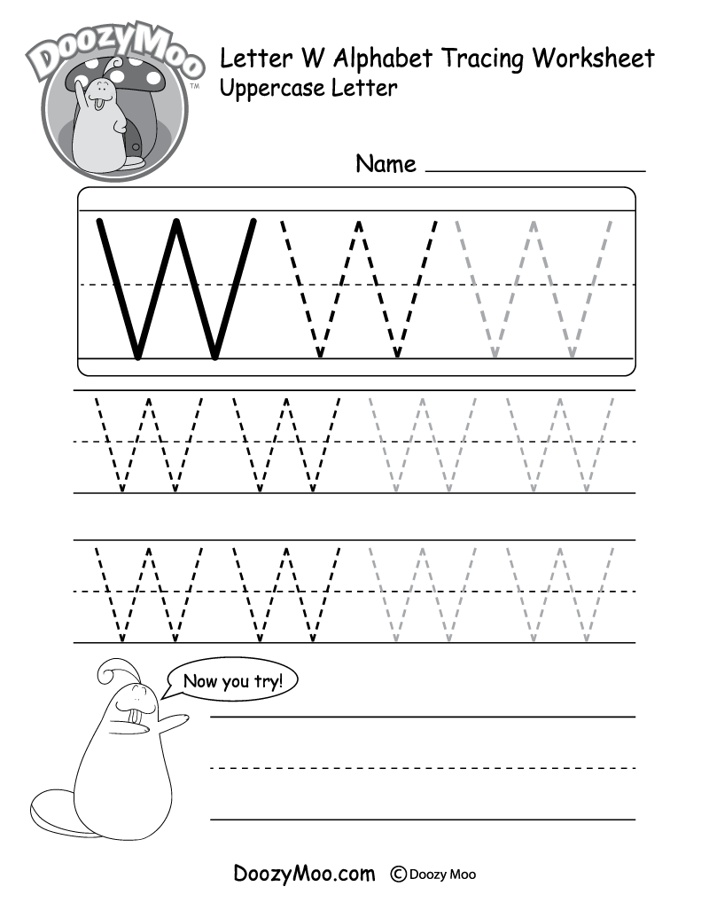 letter w tracing worksheet preschool