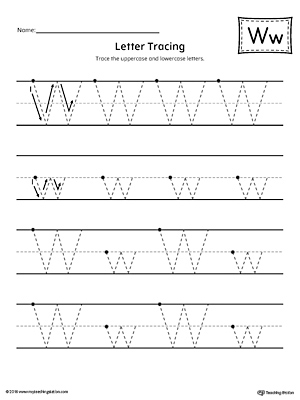 Printable letter W alphabet tracing worksheet 35401069 Vector Art ...